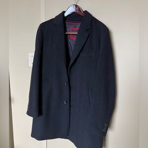 Overcoat - black/dark grey herringbone size 38R